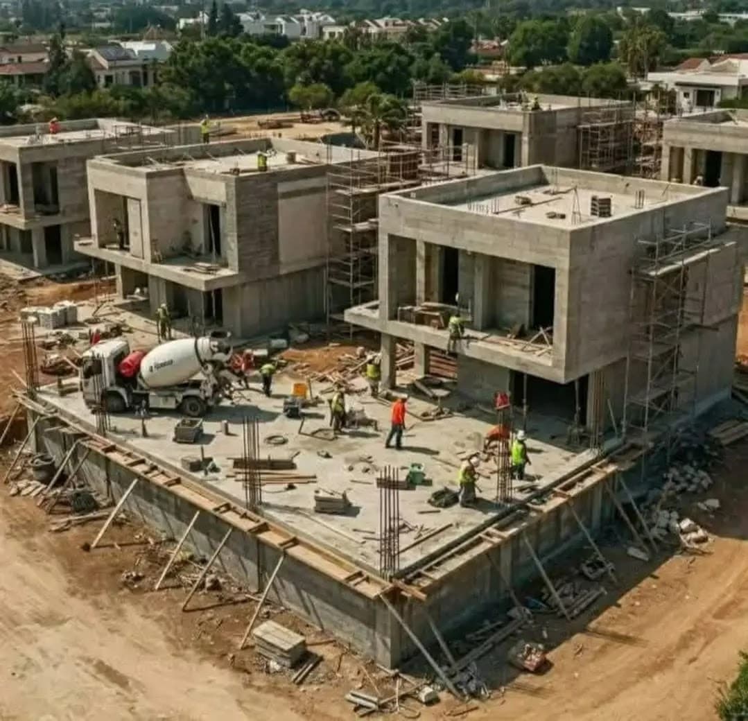 Estruturas de moradias em construção